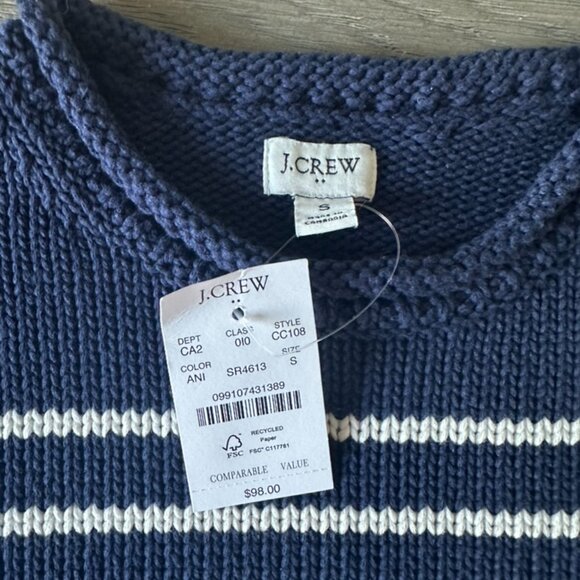 JCREW FACTORY STRIPED PULLOVER SWEATER SIZE S NWT - Picture 7 of 8